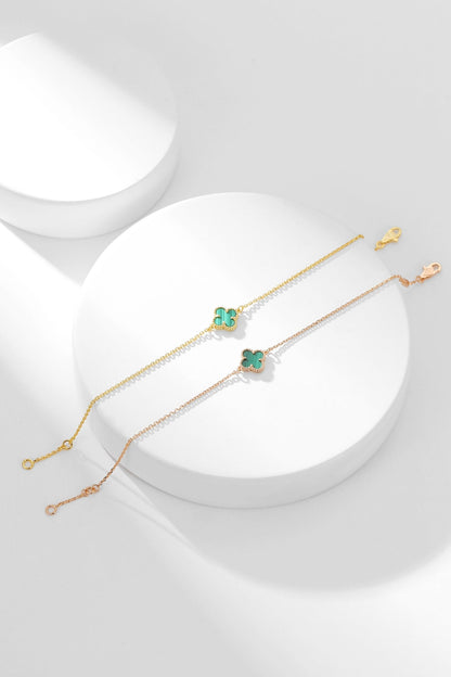 [⭐JeweliWhal]BRACELET TRÈFLE MALACHITE 1 MOTIF