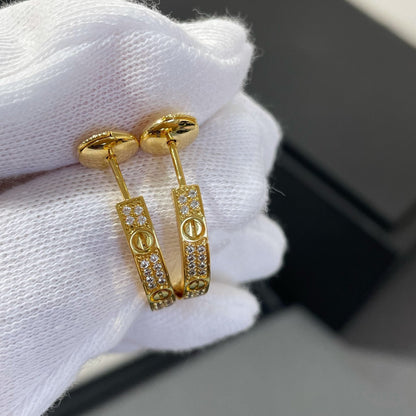 [⭐JeweliWhal]BOUCLES D'OREILLES CRÉOLES OR ET DIAMANT LOVE