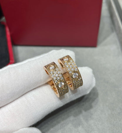[⭐JeweliWhal]BOUCLES D'OREILLES PAVÉES DE DIAMANTS 5.5MM LOVE