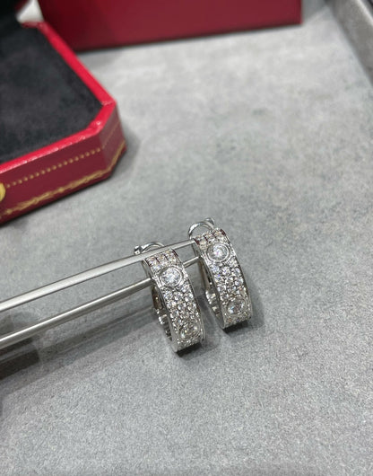 [⭐JeweliWhal]BOUCLES D'OREILLES PAVÉES DE DIAMANTS 5.5MM LOVE
