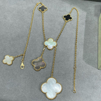 [⭐JeweliWhal]COLLIER OR CLOVER 6 MOTIFS NOPALE ONYX