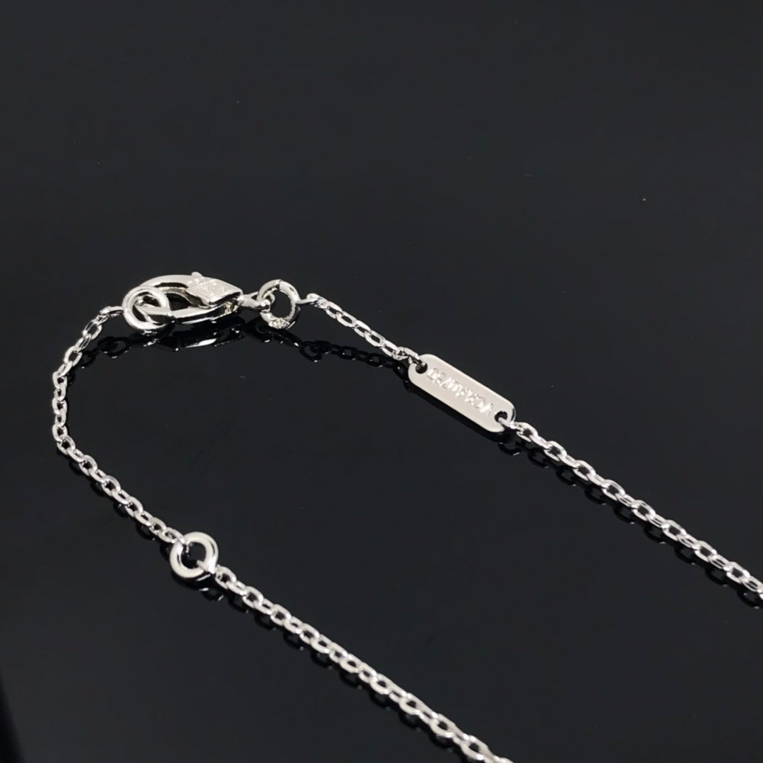 [⭐JeweliWhal]COLLIER LONG EN ARGENT PIETERSITE TRÈFLE