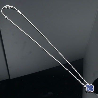 [⭐JeweliWhal]COLLIER LONG EN ARGENT PIETERSITE TRÈFLE