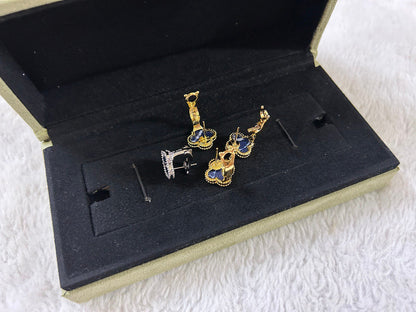 [⭐JeweliWhal]CLOUS D'OREILLES MOYENS TRÈFLE PIETERSITE