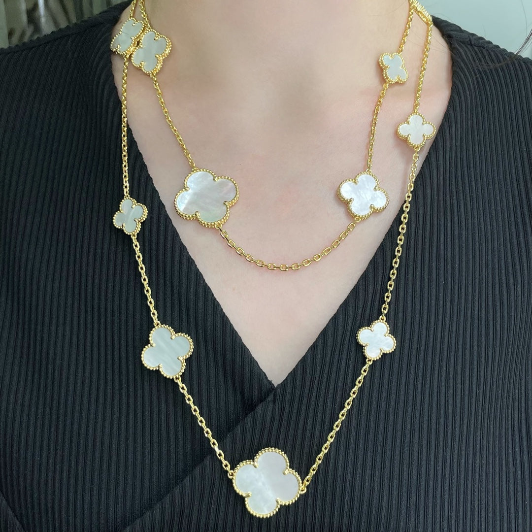 [⭐JeweliWhal]CLOVER 16 MOTIF MOP BLANCHE OR COLLIER