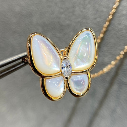 [⭐JeweliWhal]COLLIER DIAMANT PAPILLON NACRE