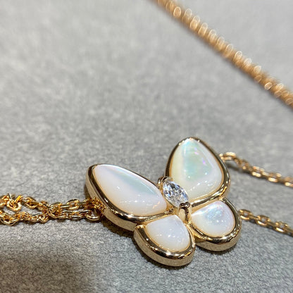 [⭐JeweliWhal]COLLIER DIAMANT PAPILLON NACRE