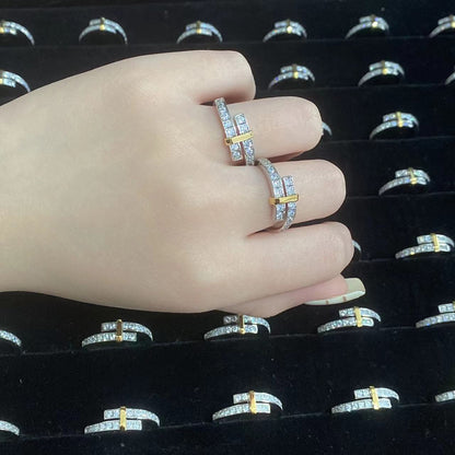 [JeweliWhal]EDGE GOLD SILVER DIAMOND RING