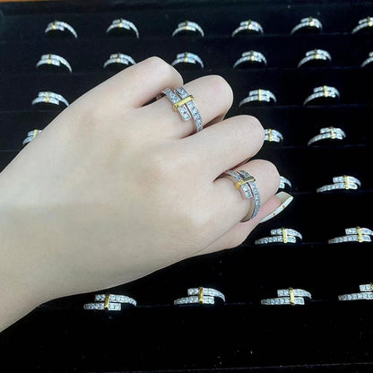 [JeweliWhal]EDGE GOLD SILVER DIAMOND RING