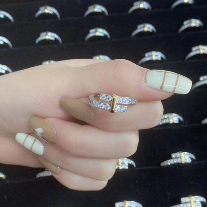 [JeweliWhal]EDGE GOLD SILVER DIAMOND RING