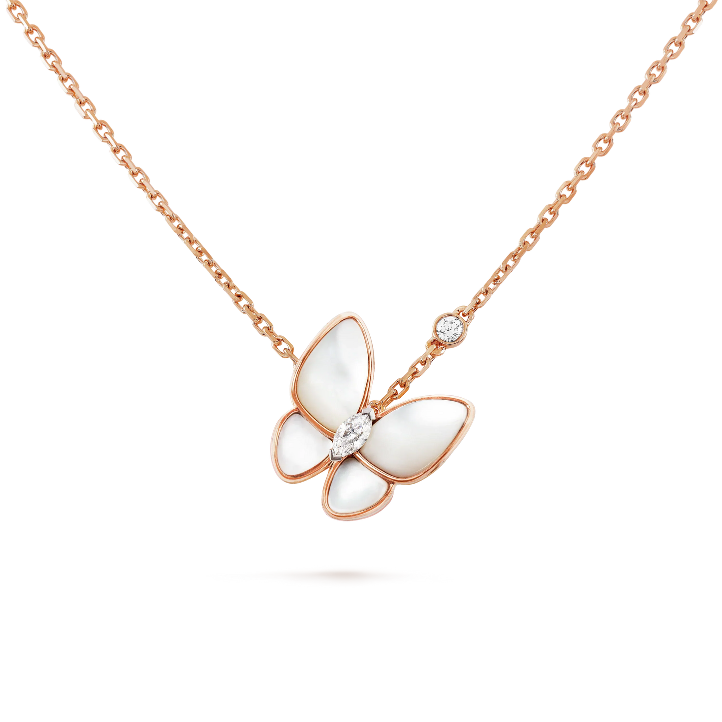 [⭐JeweliWhal]COLLIER DIAMANT PAPILLON NACRE