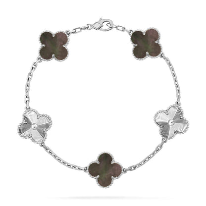 [⭐JeweliWhal] COLLECTION BRACELETS TRÈFLE 5 MOTIFS EN NACRE GRISE