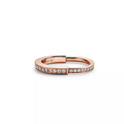 [JeweliWhal]LOCK RING PINK GOLD DIAMOND PAVED