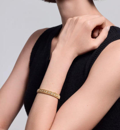 [⭐JeweliWhal]2026 GEFLOCHTENES ARMBAND-SET MIT VOLLER DIAMANTENINTARSIE DREI-FARBIG