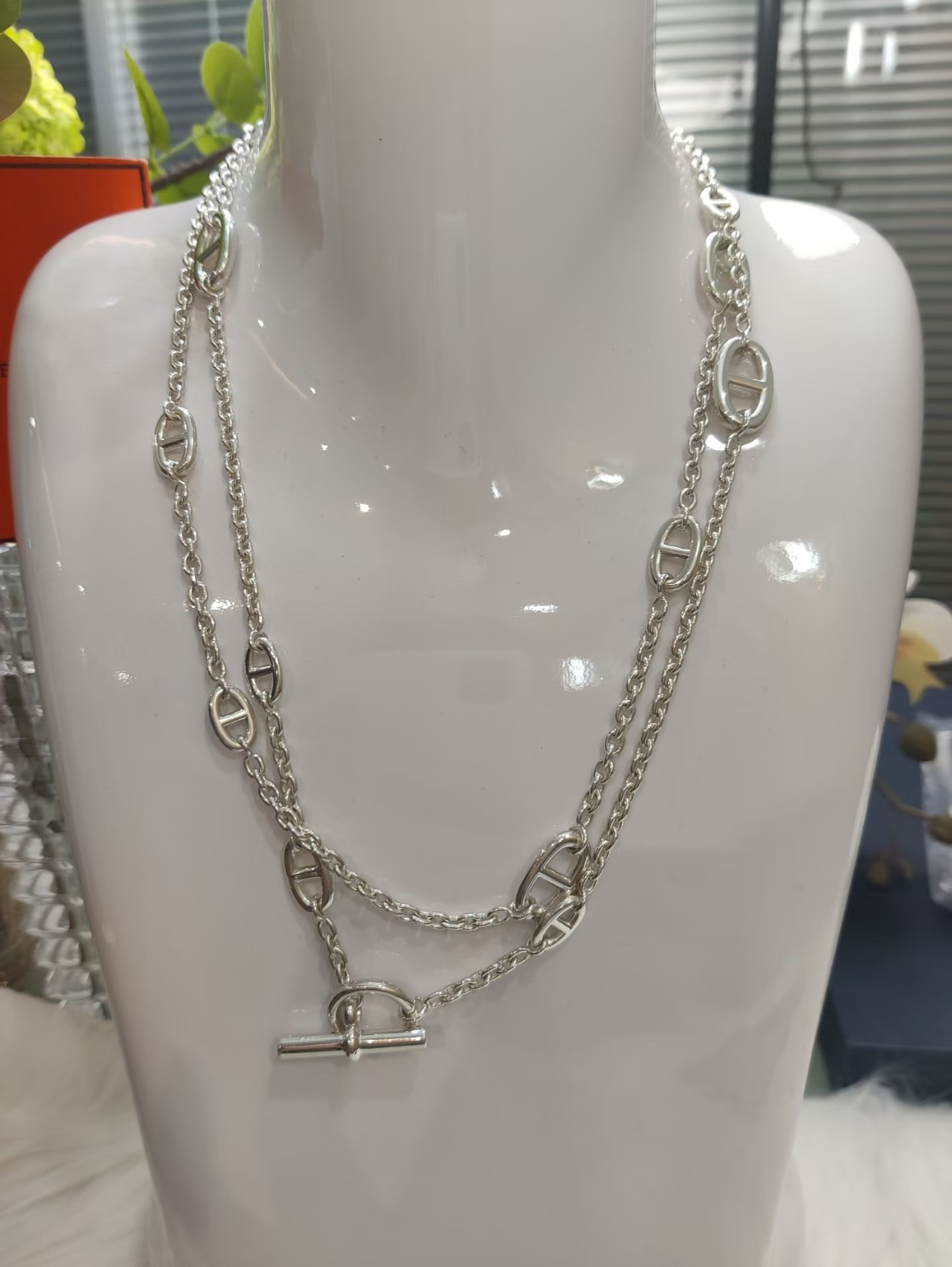 [⭐JeweliWhal]سلسلة سويتر فضية كلاسيكية