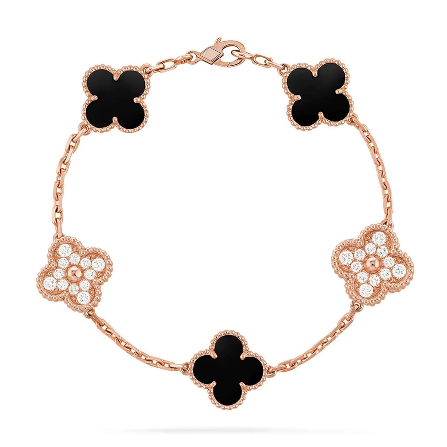 [⭐JeweliWhal] CLOVER 5 MOTIF ONYXS BRACELET COLLECTION