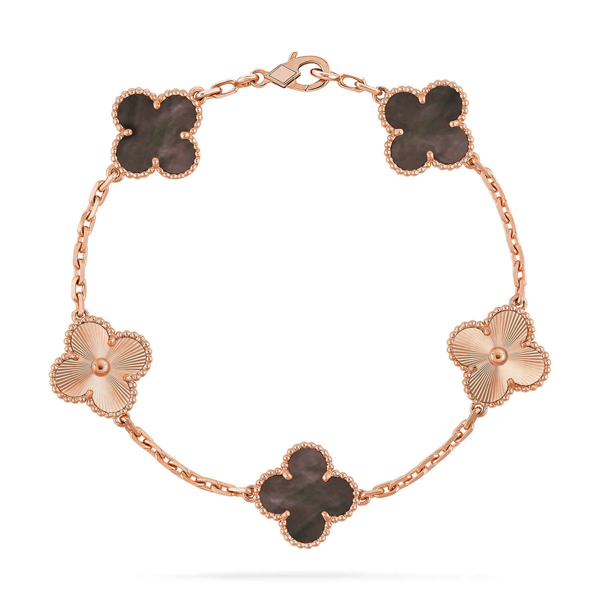 [⭐JeweliWhal] COLLECTION BRACELETS TRÈFLE 5 MOTIFS EN NACRE GRISE