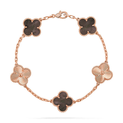 [⭐JeweliWhal] COLLECTION BRACELETS TRÈFLE 5 MOTIFS EN NACRE GRISE