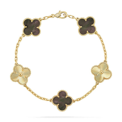 [⭐JeweliWhal] COLLECTION BRACELETS TRÈFLE 5 MOTIFS EN NACRE GRISE