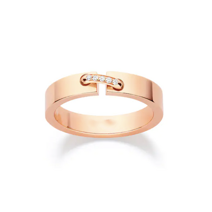 [⭐JeweliWhal]BAGUE DIAMANT 4MM À MAILLONS ALLIANCE VIDENCE