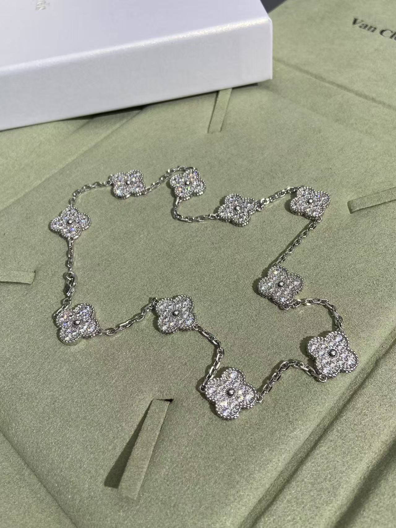 [⭐JeweliWhal]CLOVER 10 MOTIFS COLLIER TOUT DIAMANT