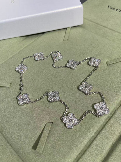 [⭐JeweliWhal]CLOVER 10 MOTIFS COLLIER TOUT DIAMANT