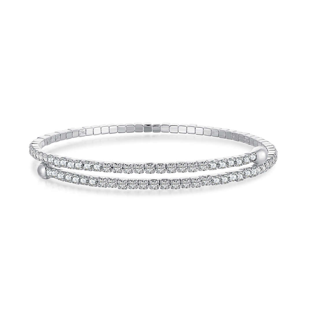 [Tonmkive Jewelry]Bracelet de mode rond rangée de diamants