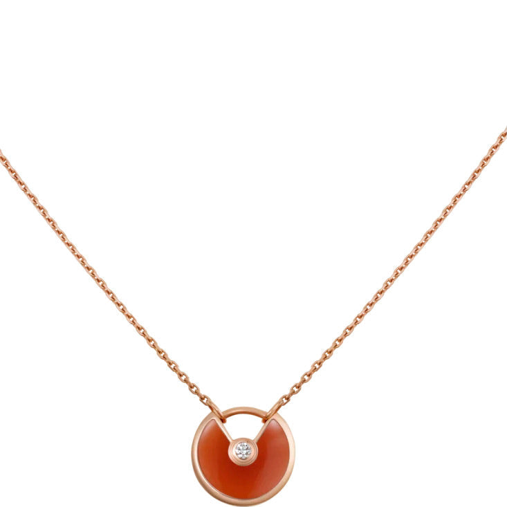 [⭐JeweliWhal]COLLIER AMULETTE ONYX CORNALINE OR