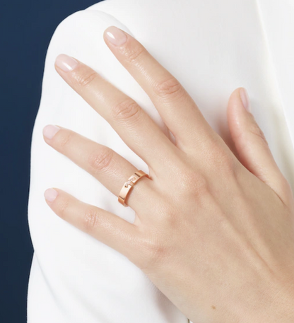 [⭐JeweliWhal]BAGUE DIAMANT 4MM À MAILLONS ALLIANCE VIDENCE