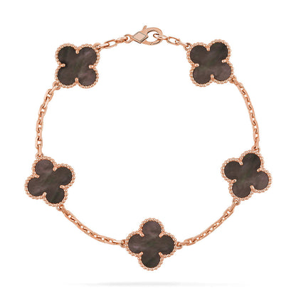 [⭐JeweliWhal] COLLECTION BRACELETS TRÈFLE 5 MOTIFS EN NACRE GRISE