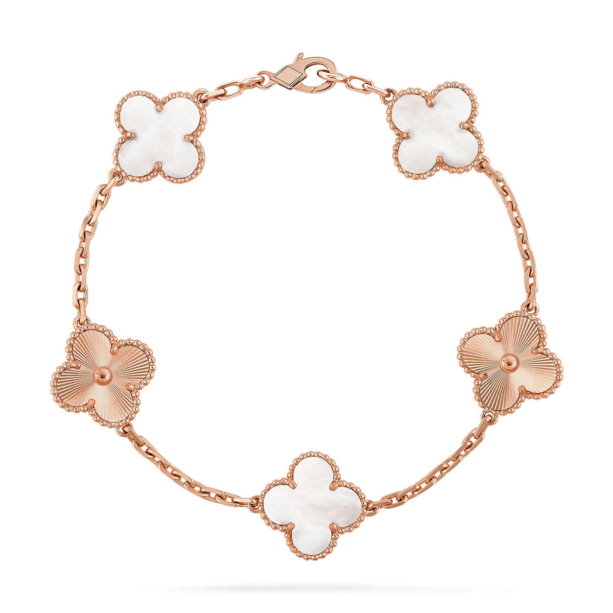 [⭐JeweliWhal]CLOVER WHITE PEARL MOP 5 MOTIF BRACELET COLLECTION