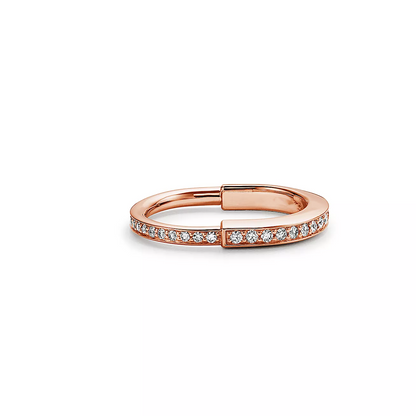 [JeweliWhal]LOCK RING PINK GOLD DIAMOND PAVED