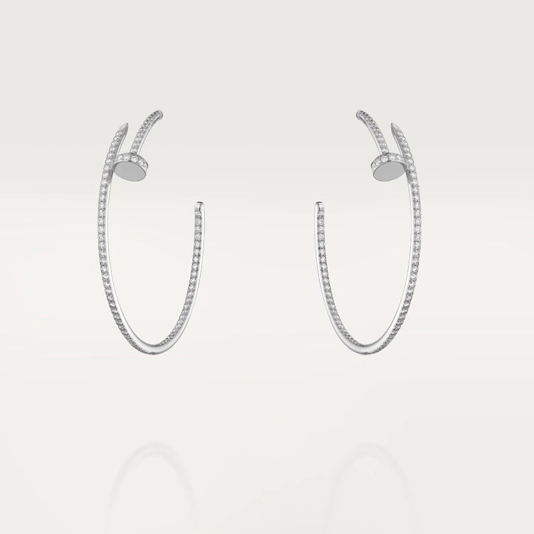 [⭐JeweliWhal]BOUCLES D'OREILLES JUSTE TOUT DIAMANTS 1,8MM