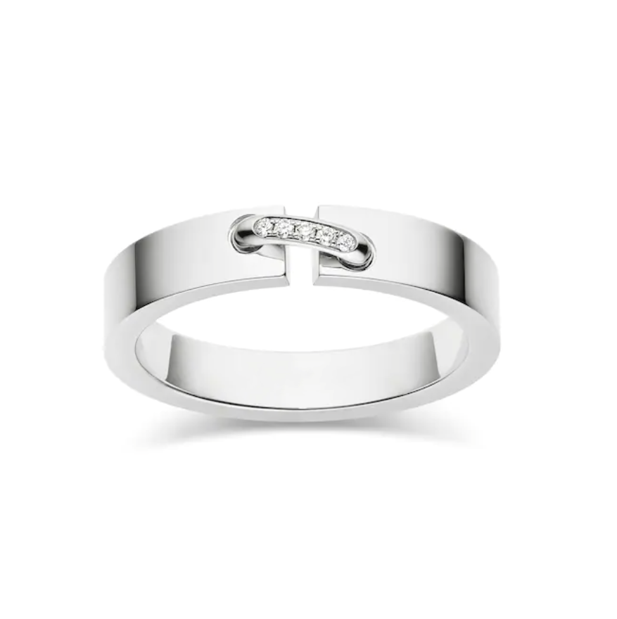 [⭐JeweliWhal]BAGUE DIAMANT 4MM À MAILLONS ALLIANCE VIDENCE