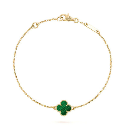 [⭐JeweliWhal]BRACELET TRÈFLE MALACHITE 1 MOTIF