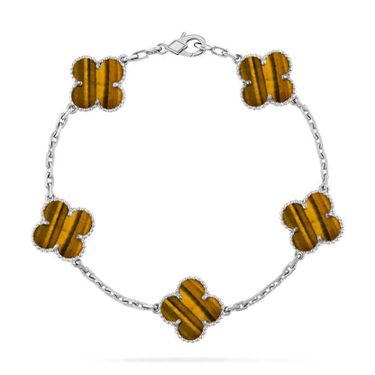 [⭐JeweliWhal] مجموعة سوار CLOVER 5 MOTIFS TIGER EYE