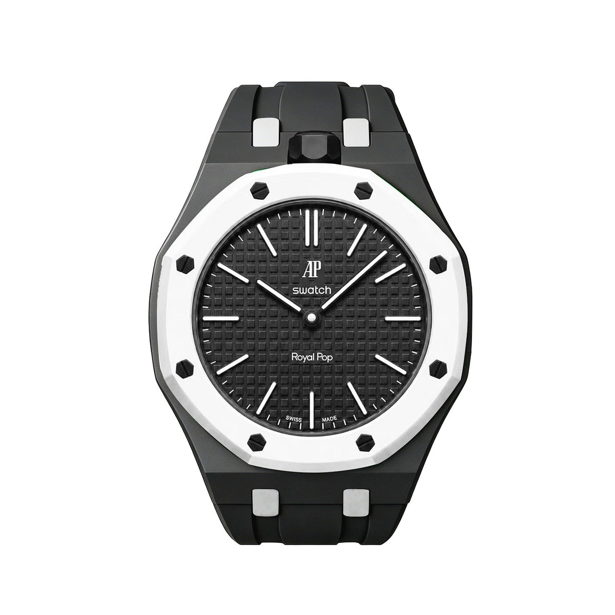 Oak Pop Exclusive Black And White Silicone Strap