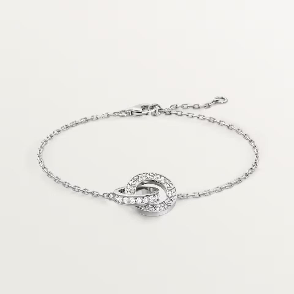 [⭐JeweliWhal]LOVE DOUBLE RING FULL DIAMOND BRACELET