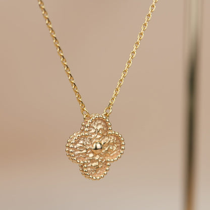 [⭐JeweliWhal]COLLIER BRONZANT TRÈFLE 15MM
