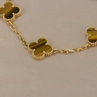 [⭐JeweliWhal] مجموعة سوار CLOVER 5 MOTIFS TIGER EYE
