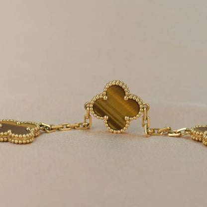 [⭐JeweliWhal] مجموعة سوار CLOVER 5 MOTIFS TIGER EYE