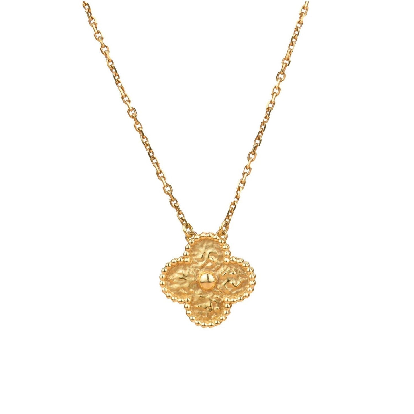 [⭐JeweliWhal]COLLIER BRONZANT TRÈFLE 15MM