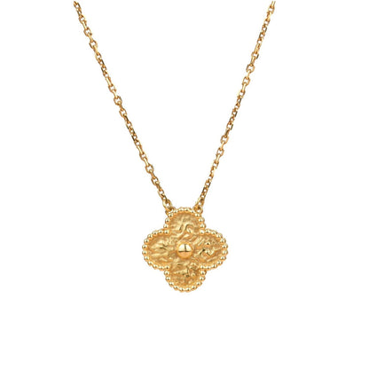 [⭐JeweliWhal]COLLIER BRONZANT TRÈFLE 15MM