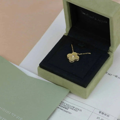 [⭐JeweliWhal]COLLIER CLOVER 15MM DIAMANT OR NACRE