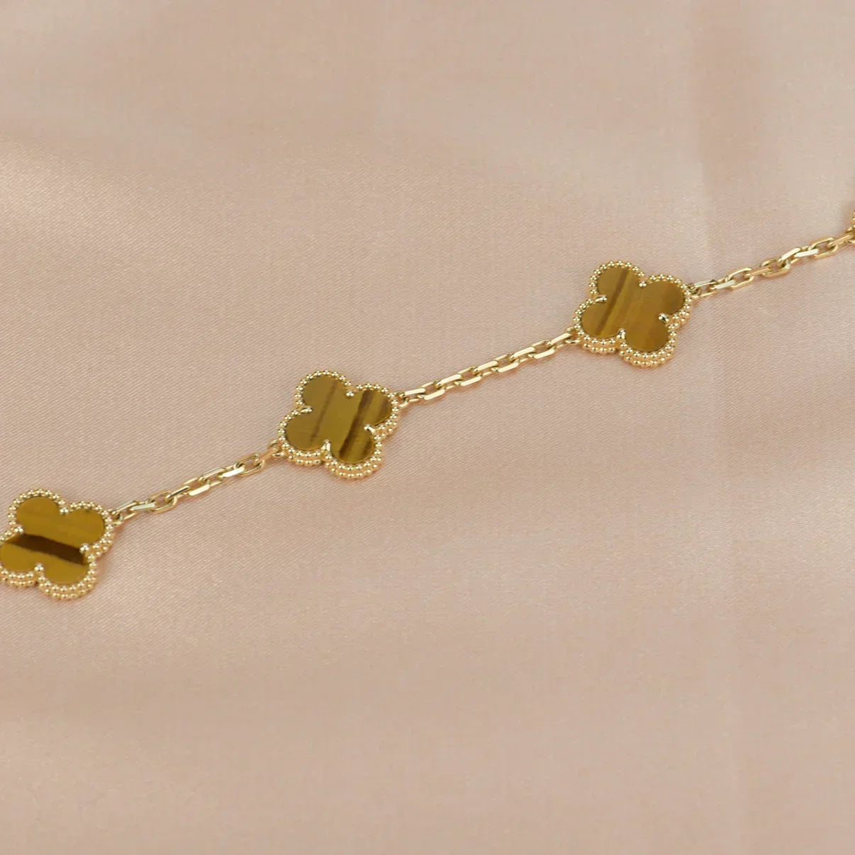 [⭐JeweliWhal] مجموعة سوار CLOVER 5 MOTIFS TIGER EYE