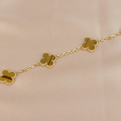 [⭐JeweliWhal] مجموعة سوار CLOVER 5 MOTIFS TIGER EYE
