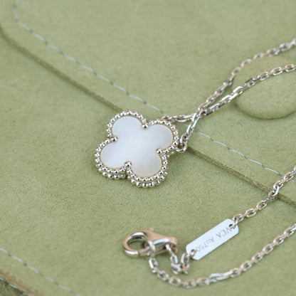 [⭐JeweliWhal]TRÈFLE 15 MM NACRE BLANCHE ARGENT