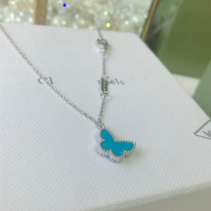 [⭐JeweliWhal]BRACELET PAPILLON TURQUOISE ARGENT