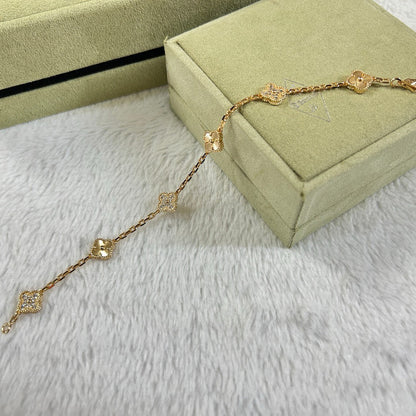 [⭐JeweliWhal]BRACELET CLOVER 6 MOTIFS DIAMANT LASER