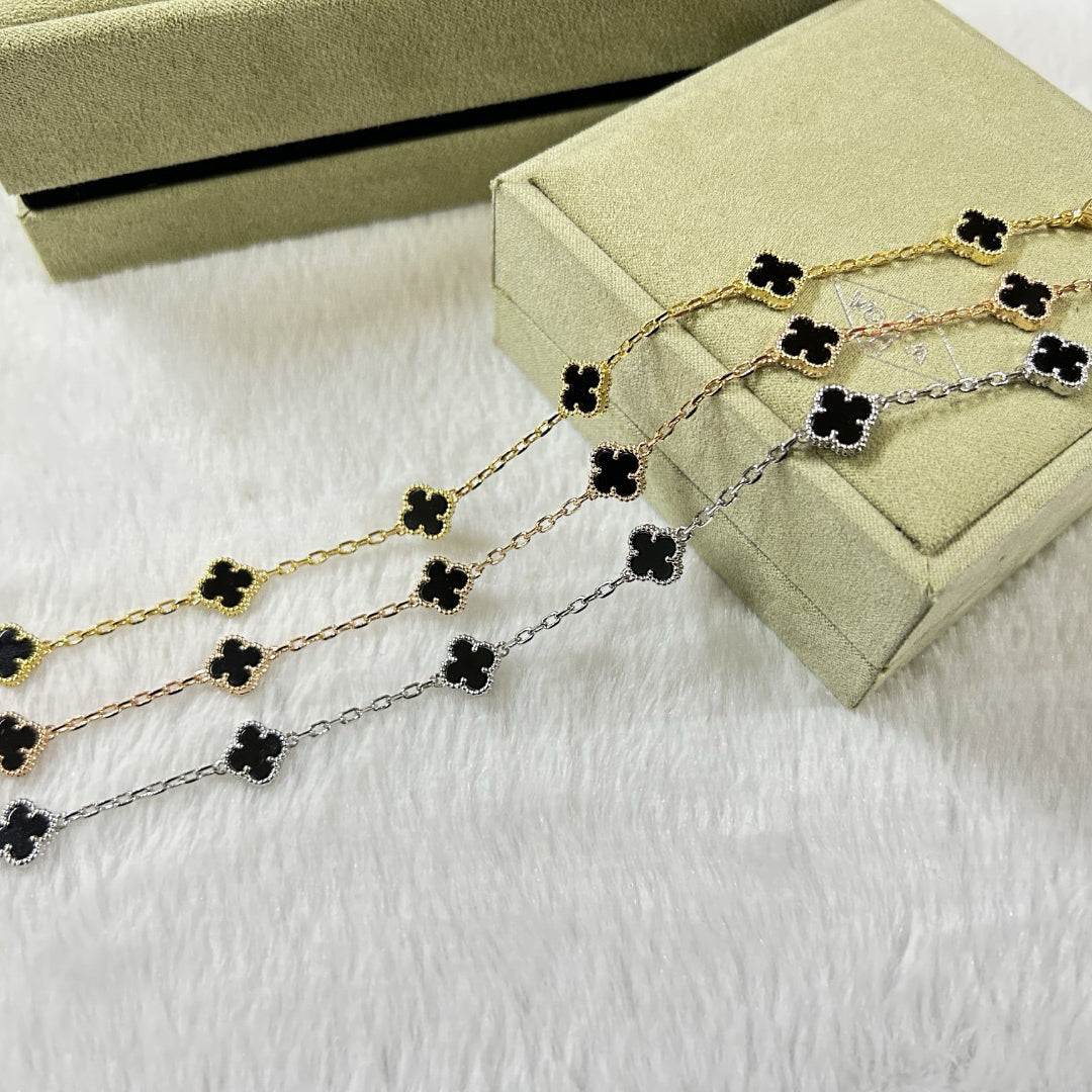[⭐JeweliWhal]BRACELET CLOVER 6 MOTIFS ONYX